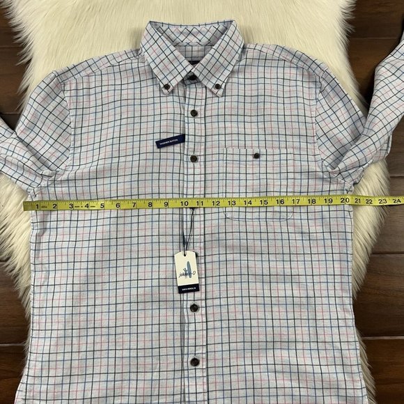 Johnnie O Men's‎ Size Small Blue Plaid Butch Prep Formance Button Down Shirt - Picture 5 of 9